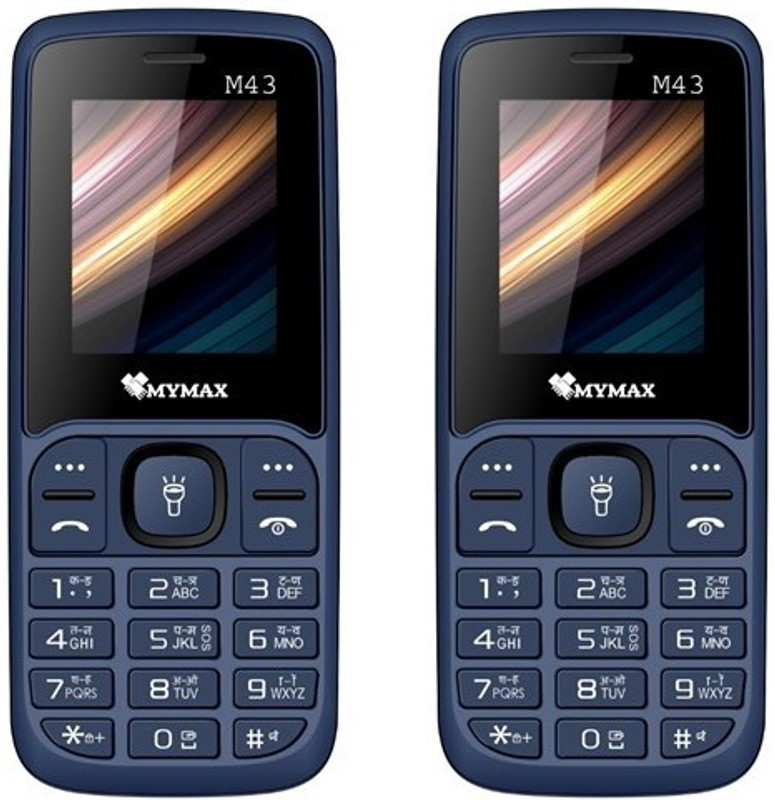 Mymax M43 Combo of Two Mobiles(Blue&Black)