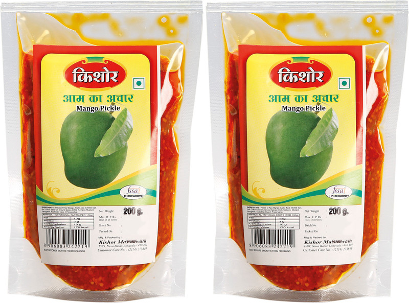 kishor masalewale Combo Pack Mango Pickle(400 g, Pack of2)