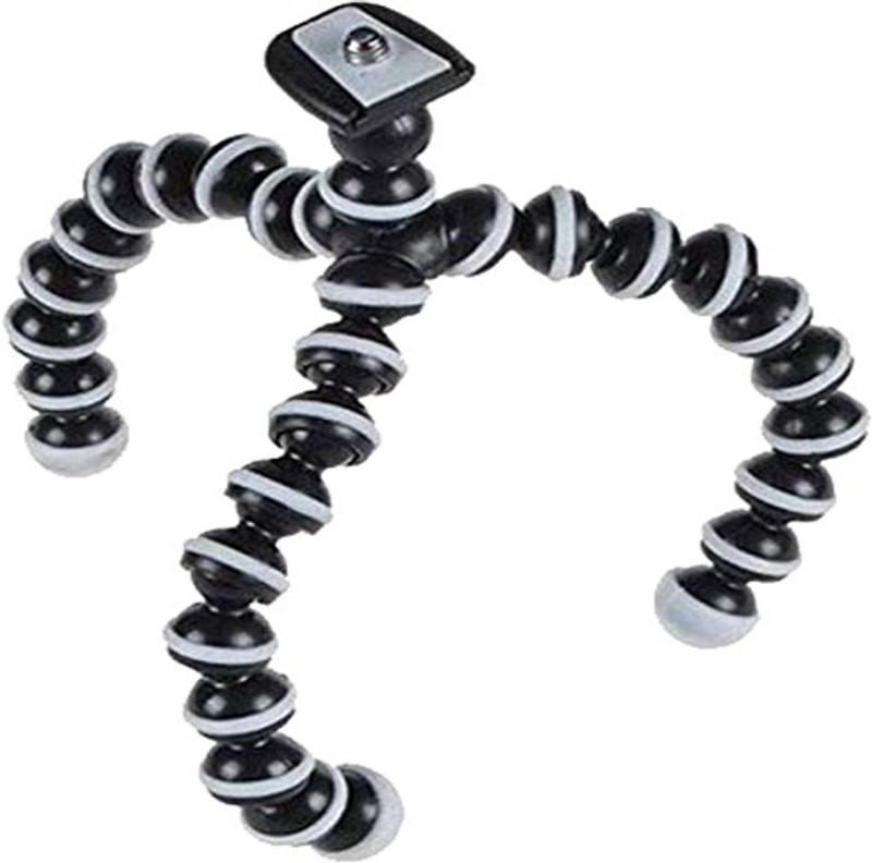 Odile Tripod Stand Mini 10 inch Height for Smartphones DSLR Action Camera Tripod Ball Head(Black, White, Supports Up to 1200 g)