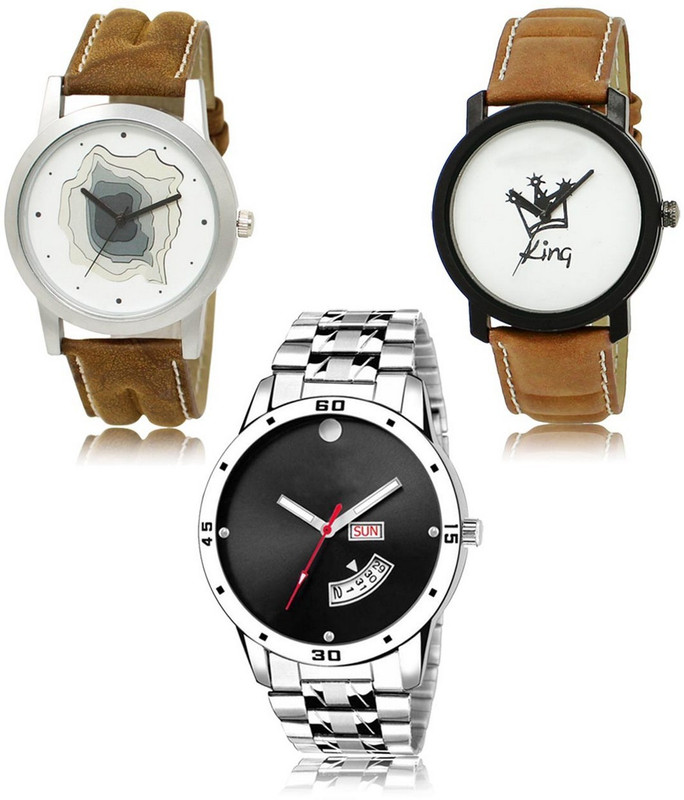 bule pearl R09-R18-R104 New latest Designer Combo of 3 Analog Watch  - For Men