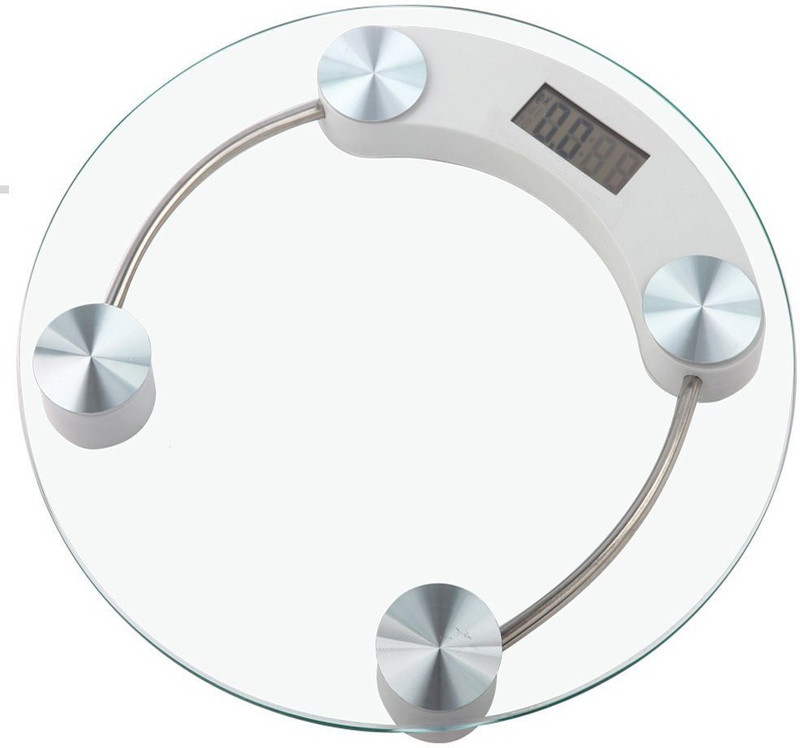 Granny Smith Digital Personal Weight Machine 8mm Thick Round Transparent Glass Weighing Scale(White)
