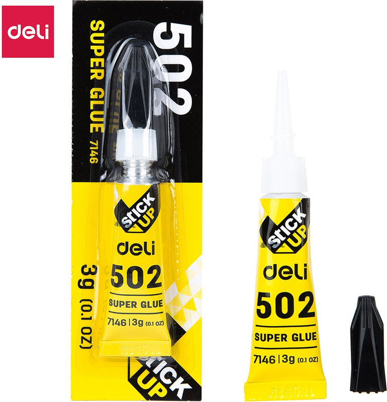 deli W7146-AS5 502 Super Glue 3G(Set of 5, Multicolor)