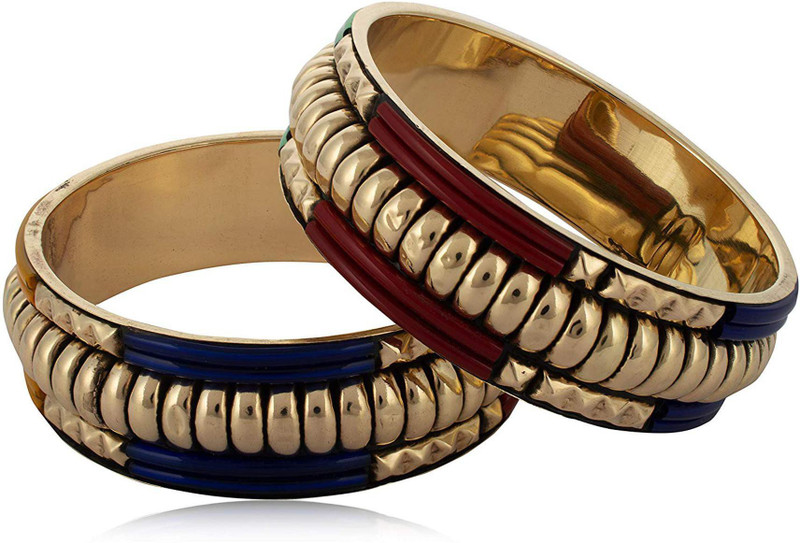 mi overseas Brass Gold-plated Bangle Set(Pack of 2)