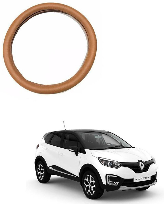 MATIES Steering Cover For Renault Universal For Car(Tan, Leatherite)
