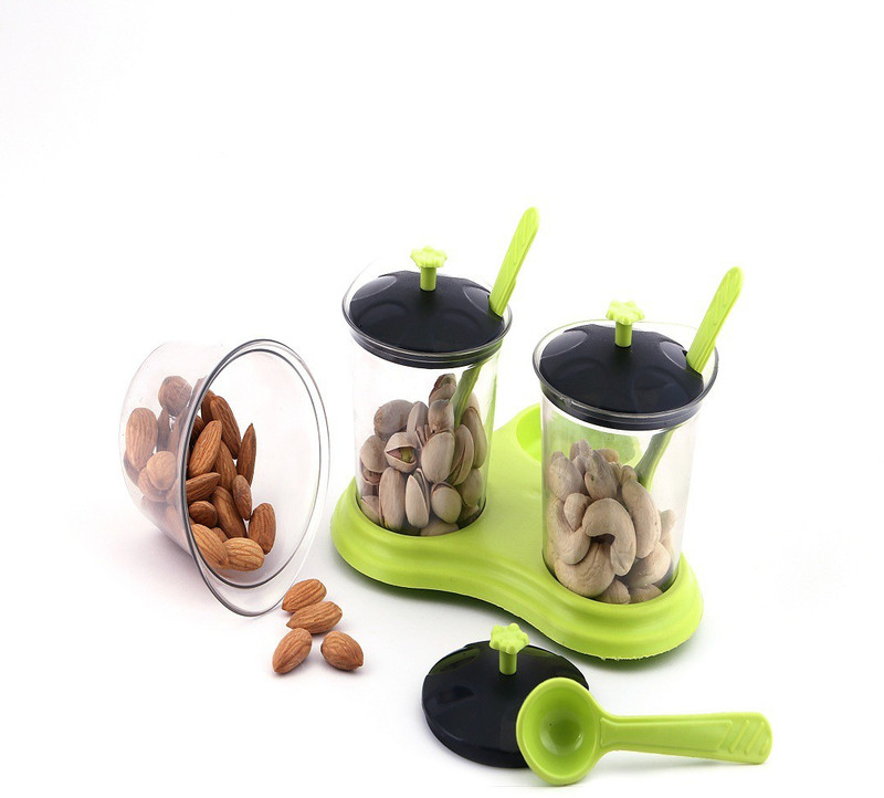 jay balaji 360 Degree Revolving 3 Jar 1 Piece Spice Set(Plastic)