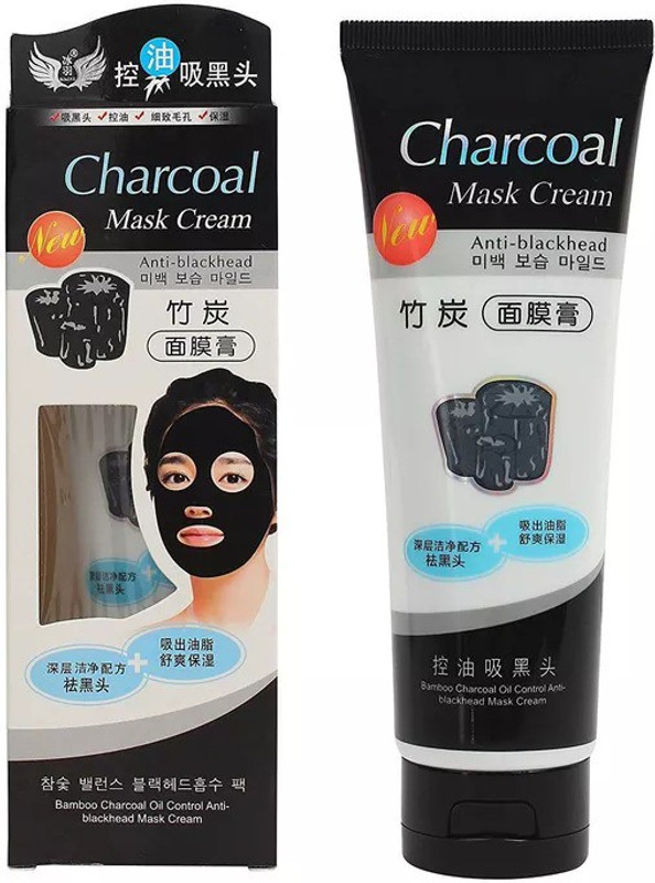 anujbansal Bamboo Charcoal Black Mask Face Care Deep Cleansing Purifying Blackhead 3 Steps Black Head Remover Acne Nose Mask (130 g)(130 g)