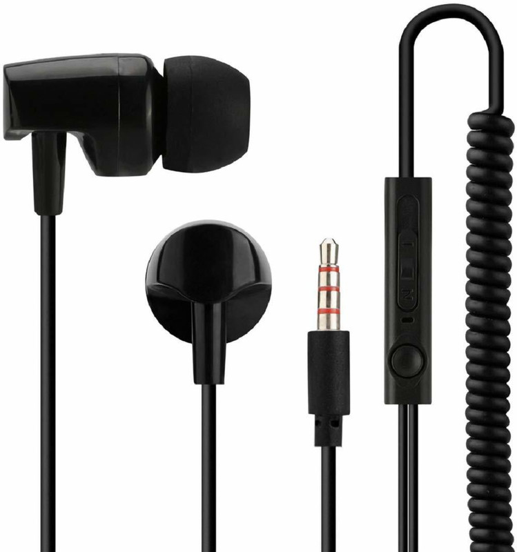 wissenschaft JP71-B Wired Headset with Mic(Black, In the Ear)