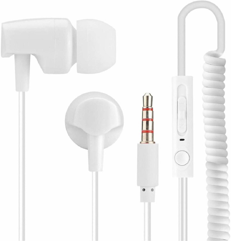 wissenschaft JP71-B Wired Headset with Mic(White, In the Ear)