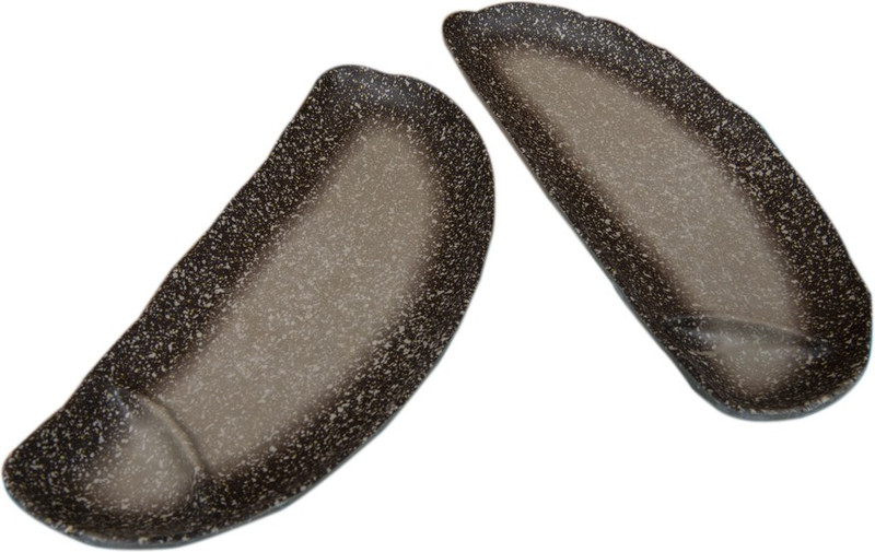 proppoint Brown textured melamine serving plate with dipping bowl - Set of 2 Tray(2 Units)