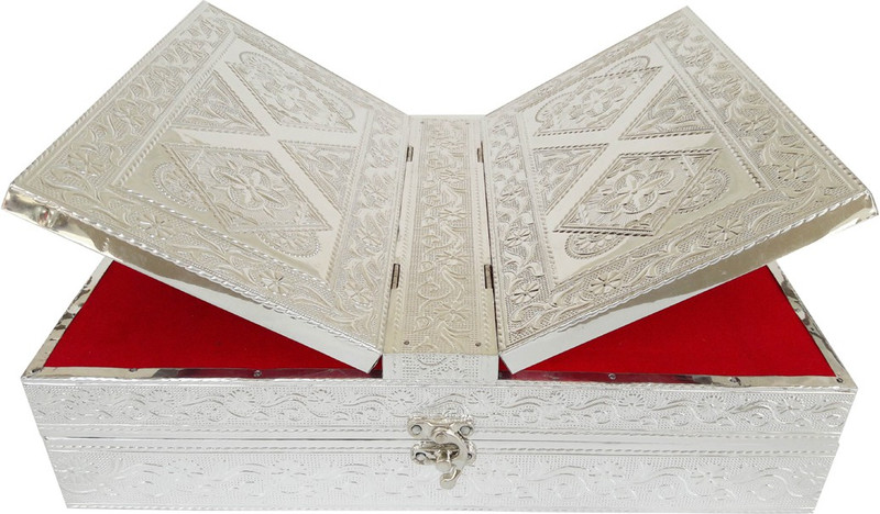 lavender craft LC-QB-01 S.P. Wooden Silver Rehal(Width (Open) = 26 cm : Height (Open) = 38 cm)