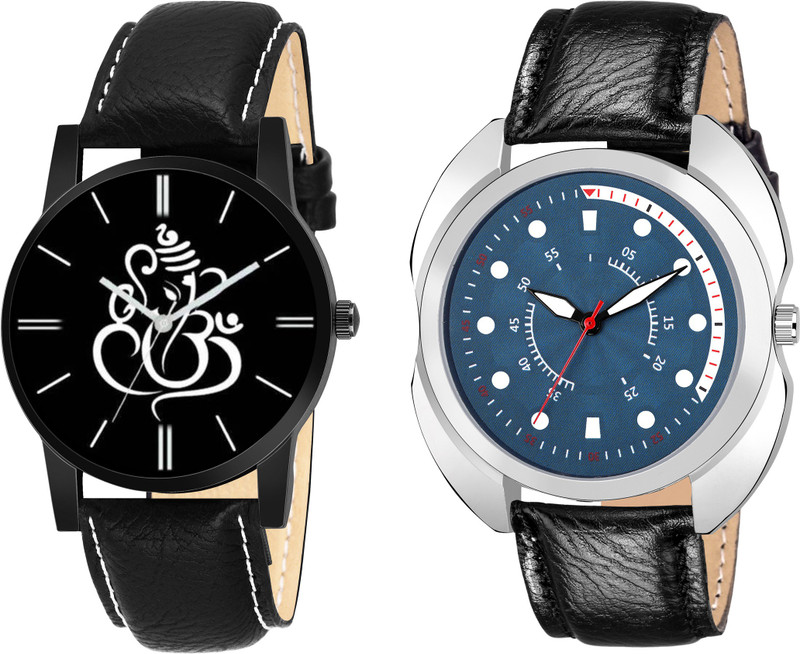 naklang Sett Of Two Smoky Leather KK~900 Boys And Men Analog Watch  - For Men & Women