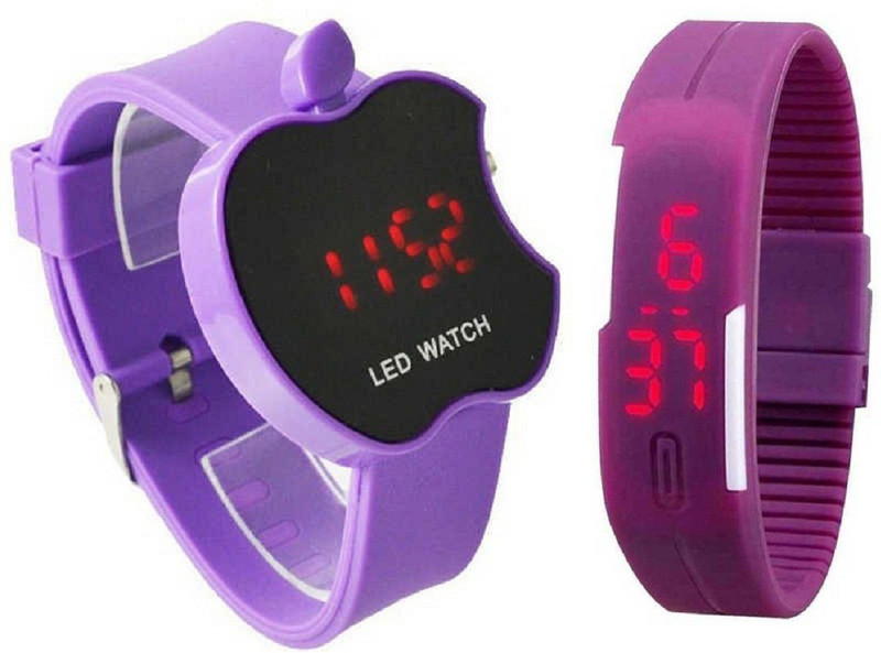 flytech LED Purple Rubber & Silicon Strap Band Unisex Digital Watch For kids & boys Digital Watch  - For Boys & Girls