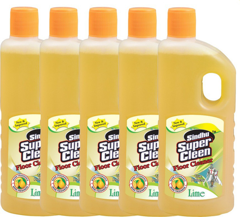 sindhu super cleen Floor/Surface/Tiles Cleaner (Lime) 2.5 L [Pack of 5] Lime(2.5 L, Pack of 5)