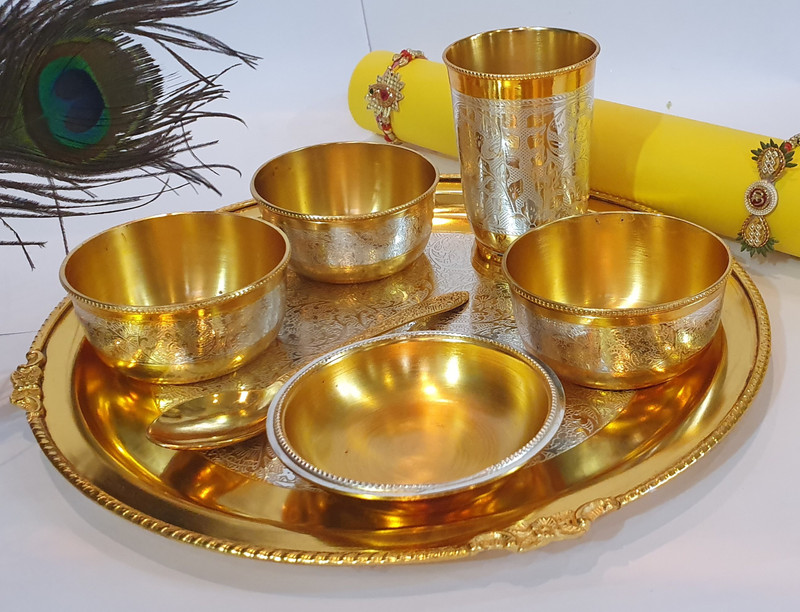 red renge enterprises RRT1 Pack of 7 Dinner Set(Brass)
