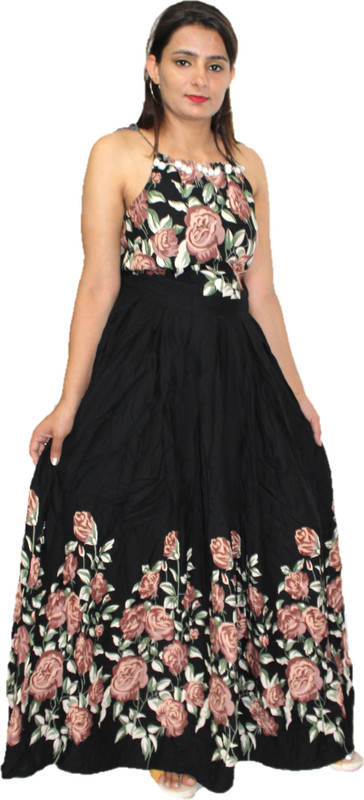 vinayak fashion Women Maxi Black Dress