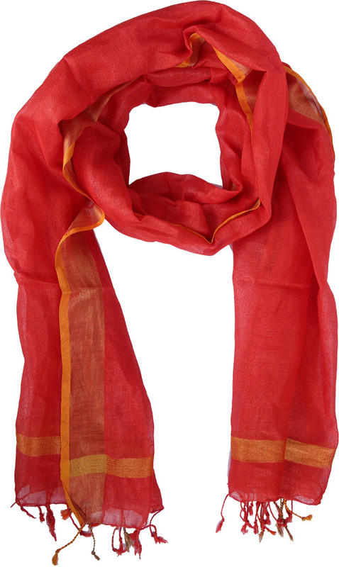 swatika Linen Blend Self Design Women Dupatta