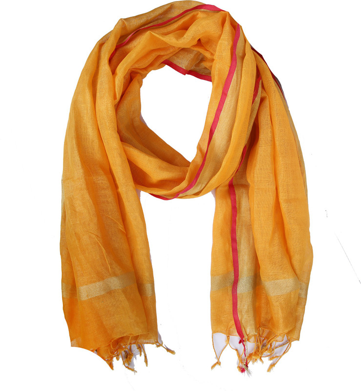 swatika Linen Blend Self Design Women Dupatta