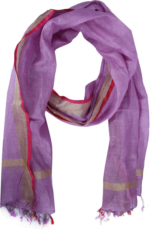 swatika Linen Blend Self Design Women Dupatta