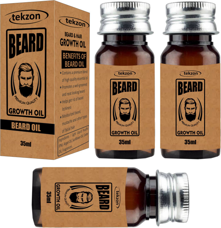 tekzon Premium Beard Growth Oil (Pack of 3) Hair Oil(105 ml)