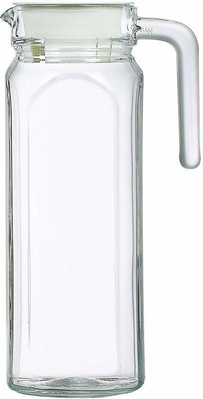 machak Glass Water Jug with Lid Pitcher, 1 LTR Water Jug(1 L)