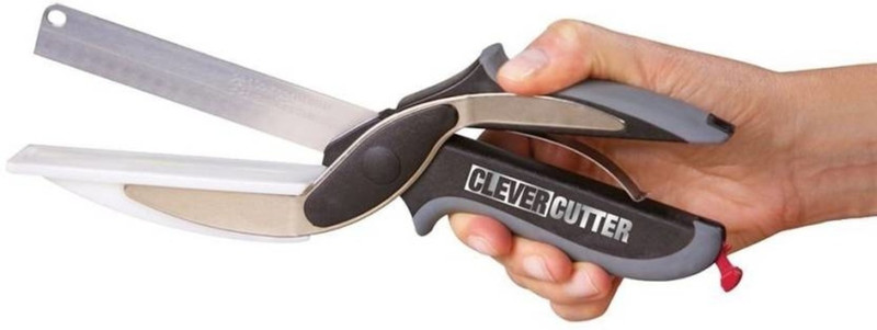 balam traders Clever Cutter Fruit & Vegetable Chopper Peeler Scissor Knife Stainless Steel All-Purpose Scissor(Black, Pack of 1)