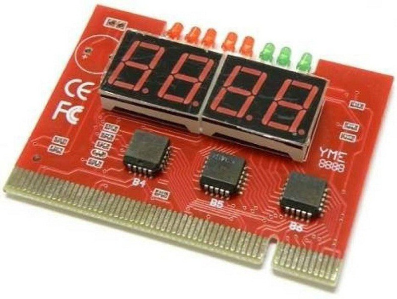 JAMUS 4 Digit Debug Card Testing With Manual Motherboard (Red) Motherboard