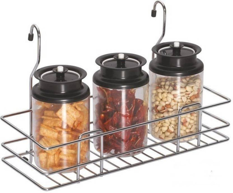 qikksecommerce Stainless steel single hanging rack / Kitchen hanging rack / Spice rack Stainless Steel Wall Shelf(Number of Shelves - 1, Silver)