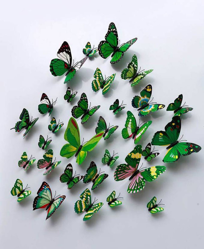 lezto Large magnetic Butterfly Multicolor Wall 1 Sticker(Pack of 12)
