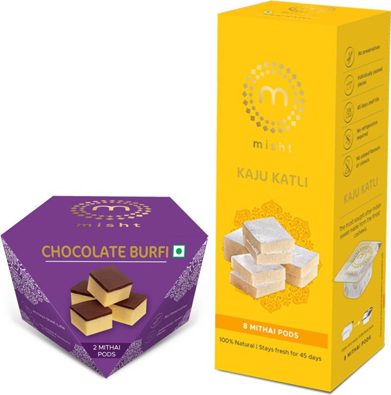 misht Kaju Chocolate Burfi combo Box(2 x 0.14 kg)
