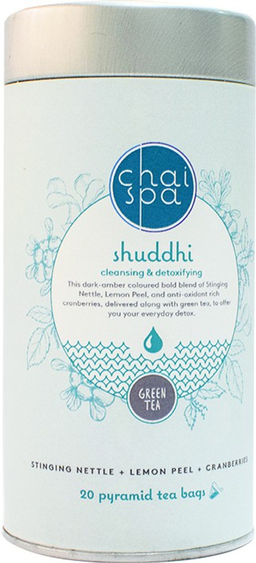 chaispa SHUDDHI- Cleanse Tea Unflavoured Green Tea Bags Tin(20 Bags)