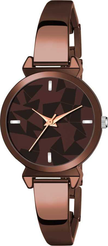 hepex new watch new colour watch new bracelet watch push button watch round dial watch bangle watch ABSTRACT DIAL NEW GENERATION Analog Watch - For Women & girls new watch for round dial new strap watch brown strap watch for girls watch Analog Watch  - For Girls