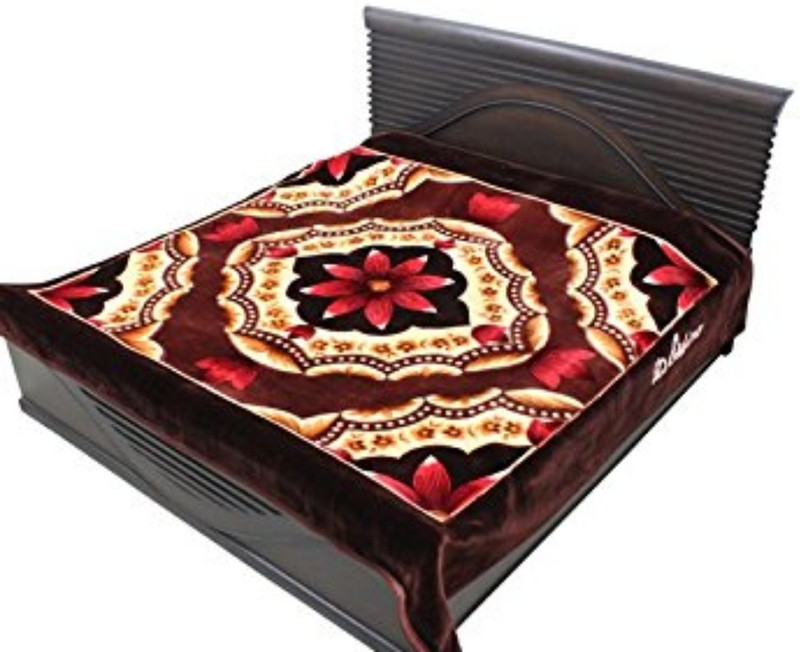 shital Abstract Double Dohar(Microfiber, Brown)