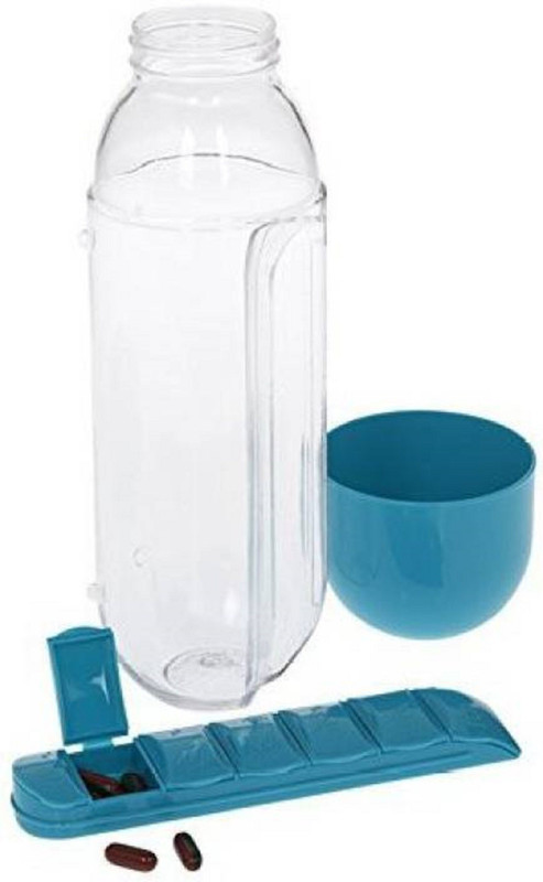 sellerzone74 7 days pill with water bottle 600 ml Water Bottle (Set of 1, Multi color) 600 ml Bottle(Pack of 1, Multicolor)