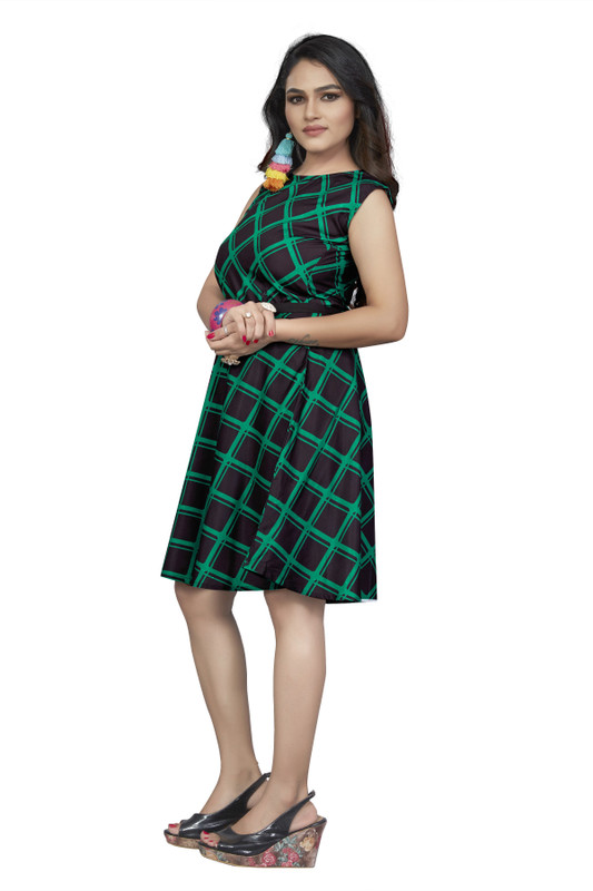 brothers deal Women Skater Multicolor Dress