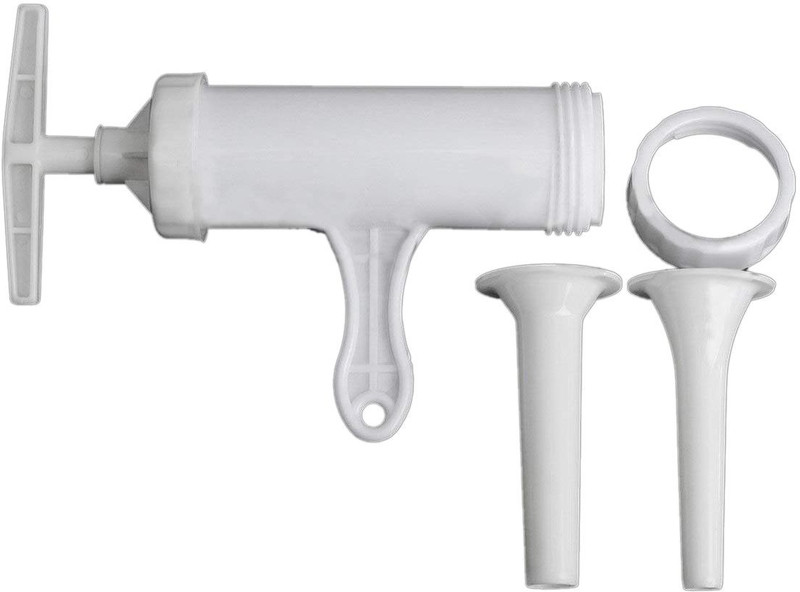 SHAFIRE White Manual Sausage Stuffer / Filler Salami Maker and Funnel Handmade Cooking Tools Hand Press(White)