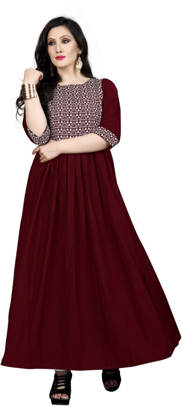 global exporter Flared/A-line Gown(Maroon)