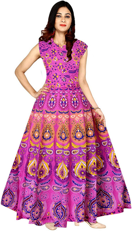 Buy Trendy Fab Anarkali Gown Pink Online at desertcartINDIA