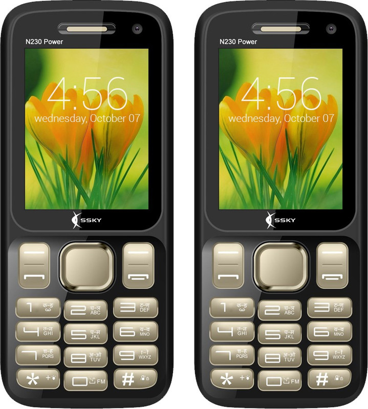 Ssky N230 Power Combo of Two Mobiles(Black & Gold) Ssky N230 Power Combo of Two Mobiles(Black & Gold)