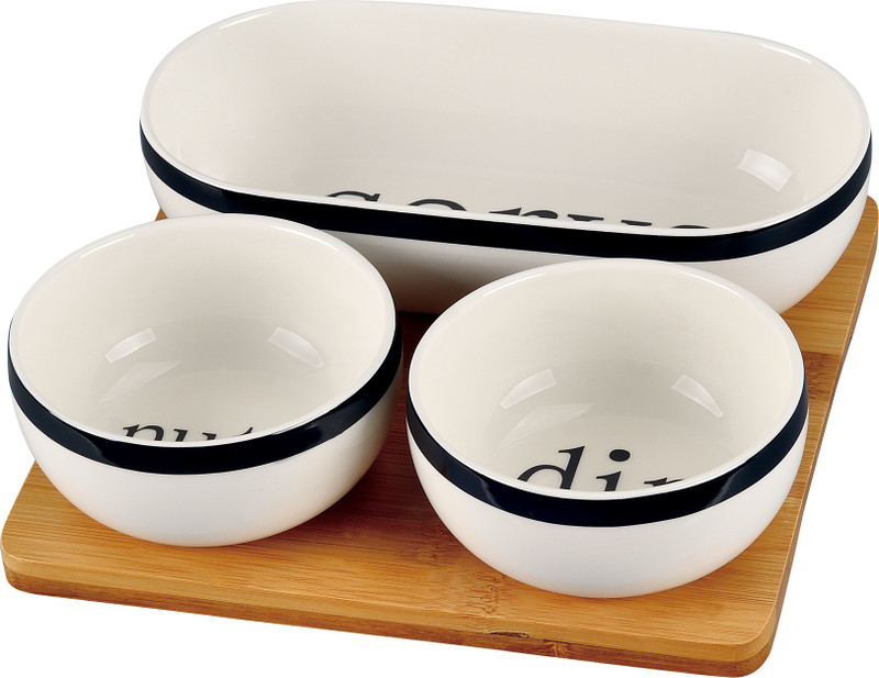 Lemon Tree WB1202 Chip & Dip Tray Serving Set(Pack of 4)