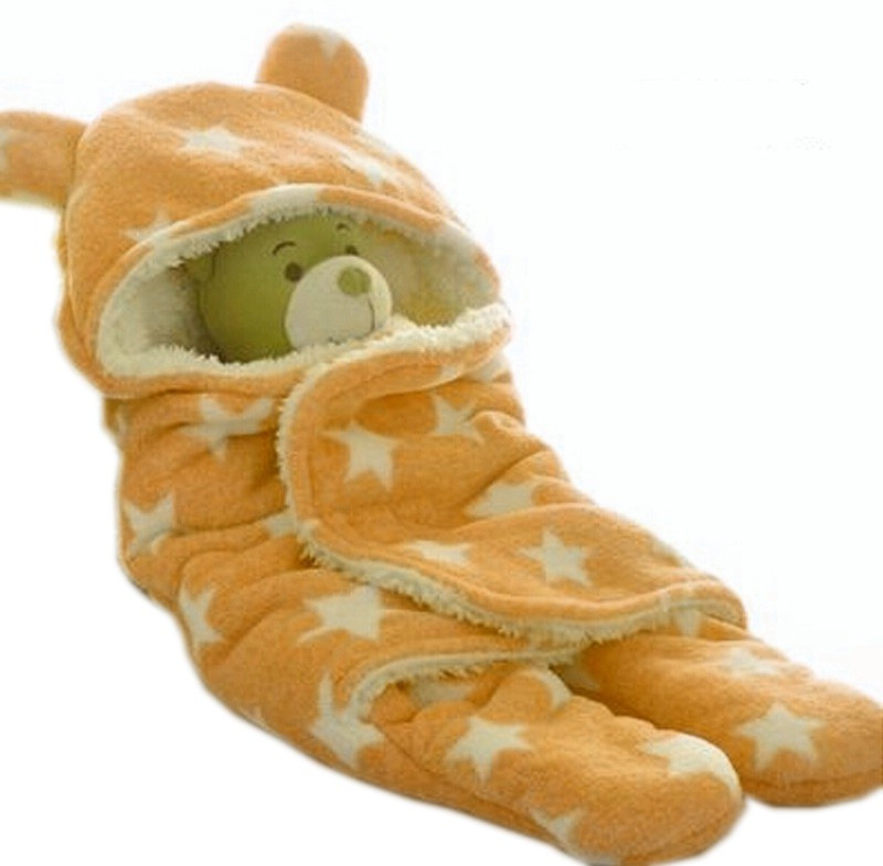 new click shop Luxery Super Soft Baby Wraper for 0-12 Month Age Recommended Sleeping Bag(Orange)