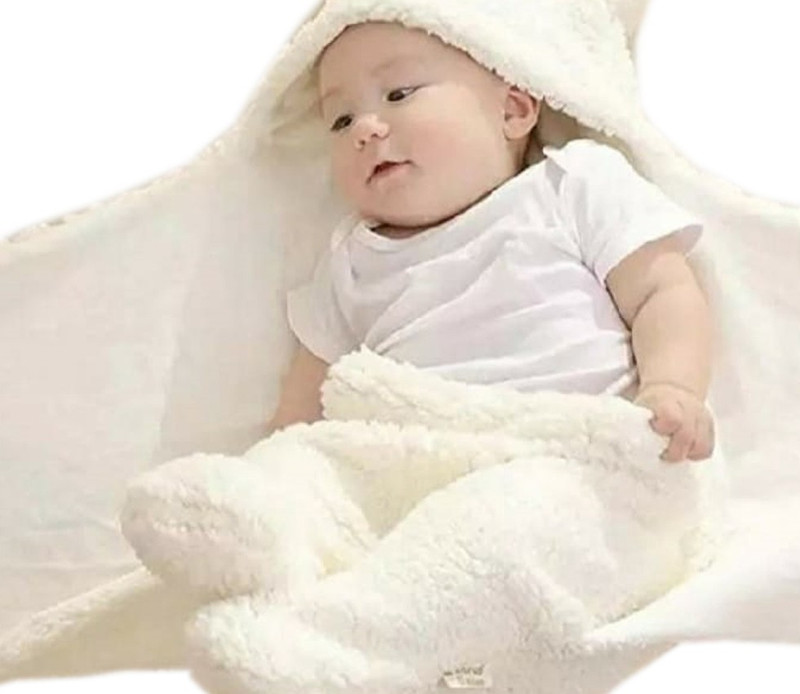 new click shop Luxery Super Soft Baby Wraper for 0-12 Month Age Recommended Sleeping Bag(White)