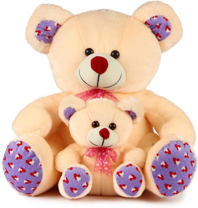 regallo Cream Mother And Baby Teddy - 40 cm  - 35 cm(Multicolor)
