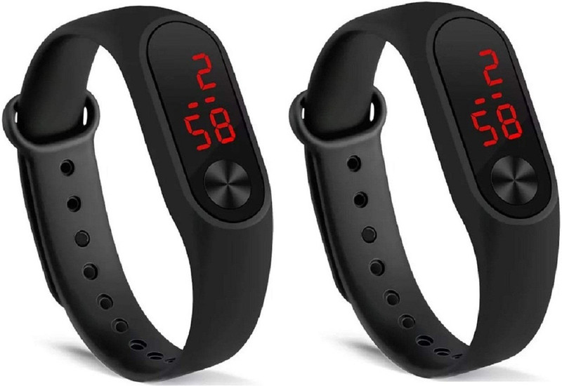 flytech LED Black Rubber Strap Band Unisex Digital Watch For kids & boys Digital Watch  - For Boys & Girls