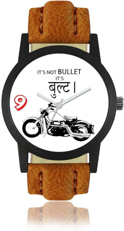 sasy NEW LOOK BRANDED WHITE SLIM LEATHER STYLISH BIKE BULT PATTEN WATCH Analog Watch  - For Men