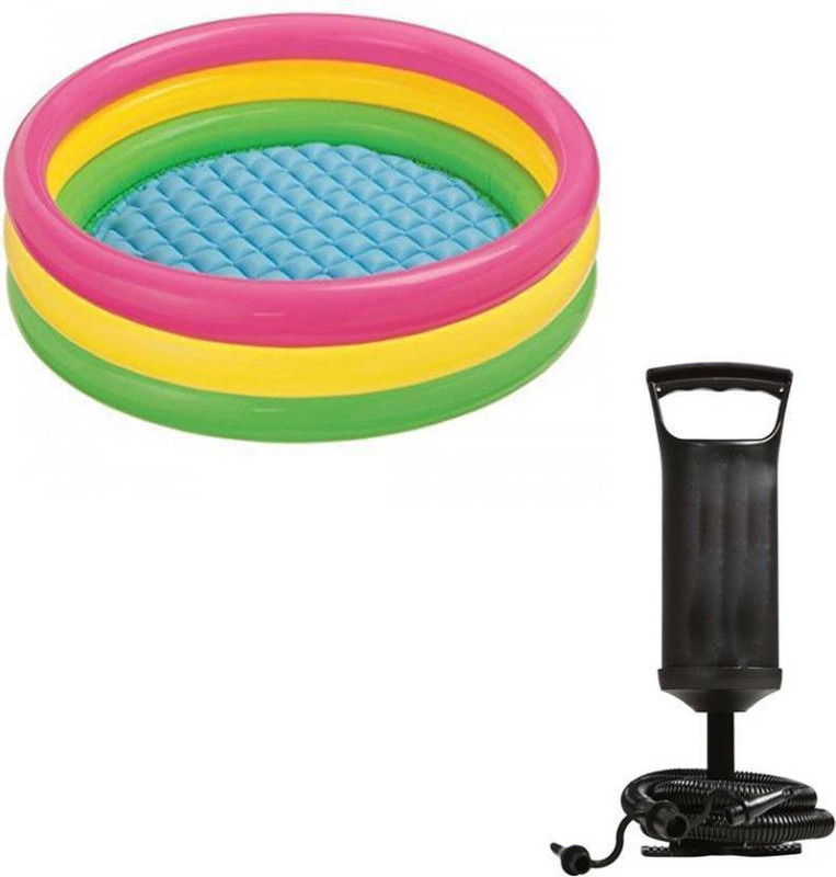 DMTE 3ft Inflatable Bath tub and Air pump for inflatable toy Inflatable Swimming Pool(Multicolor)