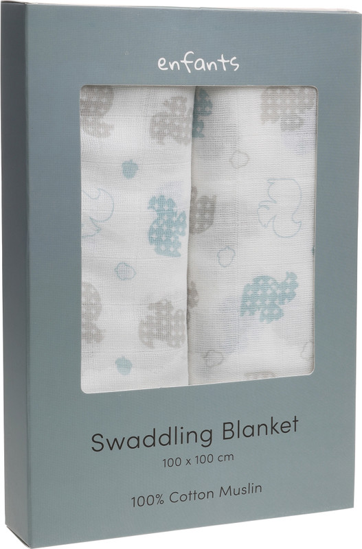 enfants Printed Single Swadding Baby Blanket(Cotton, White)