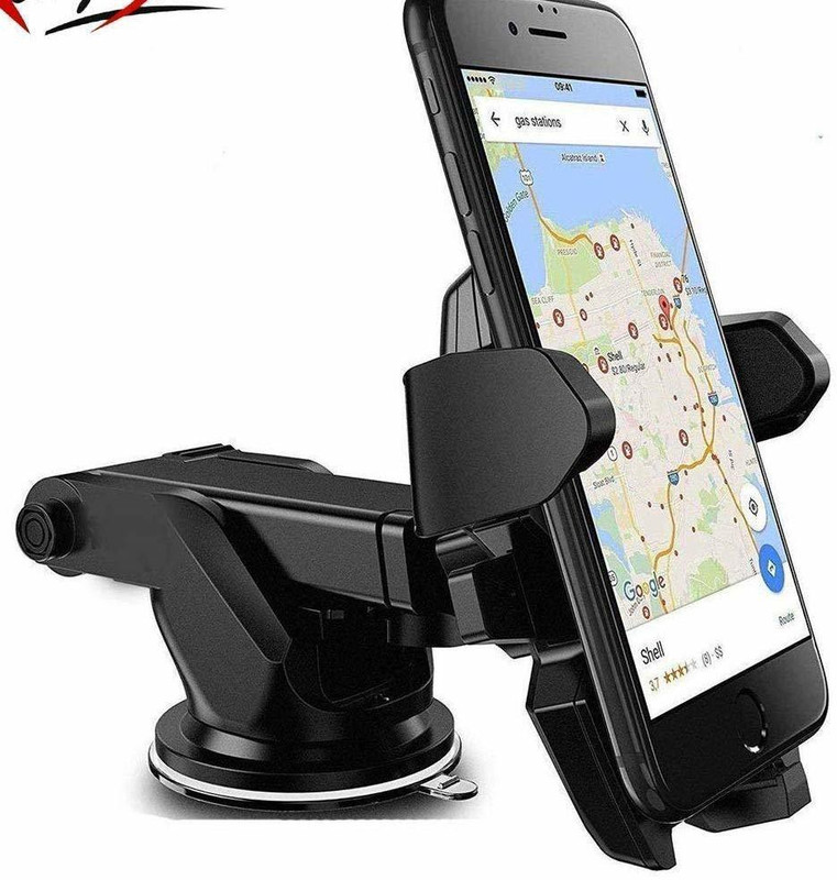 pihu enterprises Car Mobile Holder for Dashboard, Windshield(Black)