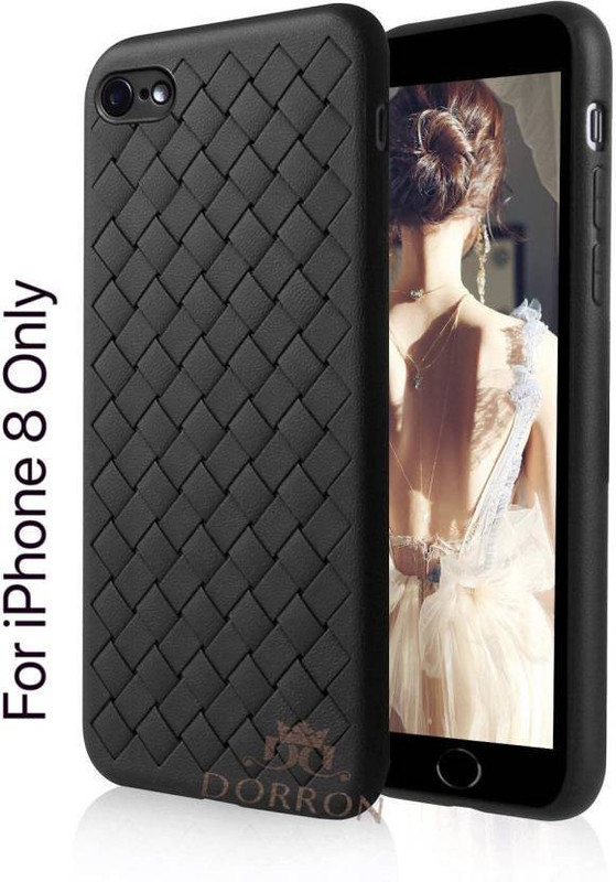 casemet Back Cover for Apple iPhone 8 / iPhone8 Anti Scratch Ultra Thin Weaving Grid Silicone Soft Case Cover black(black, Dual Protection)