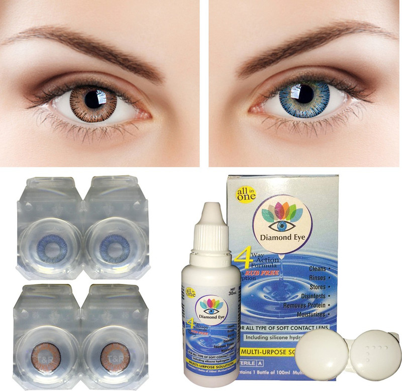 Diamond Eye Honey and Blue 2 pair with case solution Monthly Monthly Pack of 2(Pack of: 2)