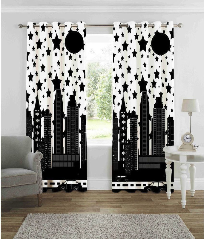 indinacraft 213 cm (7 ft) Polyester Door Curtain Single Curtain(Printed, Multicolor)